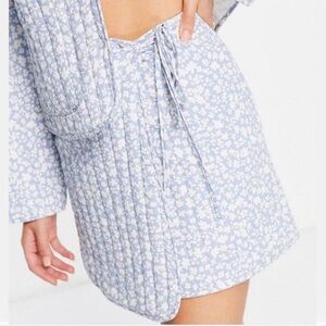 NWT Quilted Floral Wrap Midi Skirt